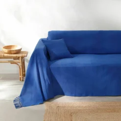 Housse coussin unie coton tissage artisanal - lot de 2