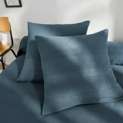 Housse coussin unie coton tissage artisanal - lot de 2