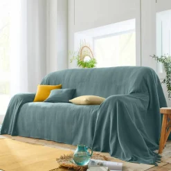 Housse coussin unie coton tissage artisanal - lot de 2