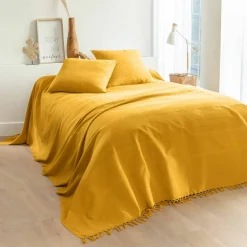 Housse coussin unie coton tissage artisanal - lot de 2