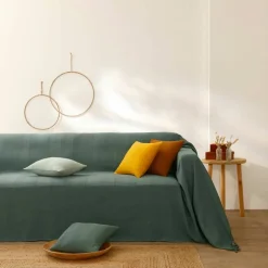 Housse coussin unie coton tissage artisanal - lot de 2