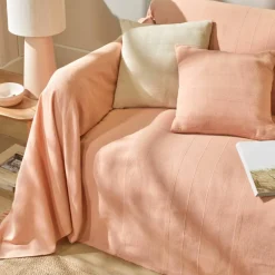 Housse coussin unie coton tissage artisanal - lot de 2