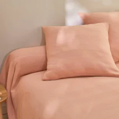 Housse coussin unie coton tissage artisanal - lot de 2