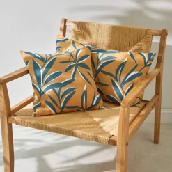 Housse de coussin imprimé feuillage