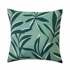 Housse de coussin imprimé feuillage