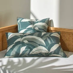 Housse de coussin imprimé feuillage - lot de 2