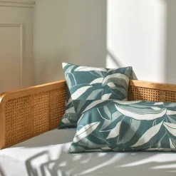 Housse de coussin imprimé feuillage - lot de 2