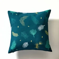 Housse de coussin motif feuillage, lot de 2