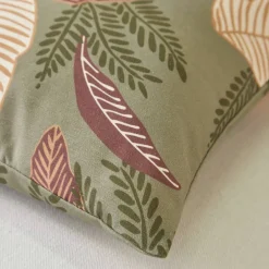 Housse de coussin rectangulaire imprimé feuilles - lot de 2