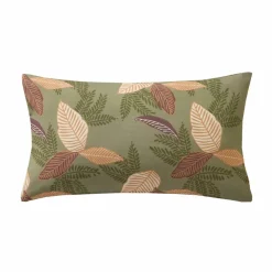 Housse de coussin rectangulaire imprimé feuilles - lot de 2