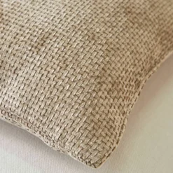 Housse de coussin unie tissage chenille - lot de 2