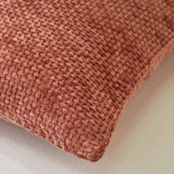 Housse de coussin unie tissage chenille - lot de 2