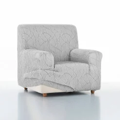 Housse extensible motif jacquard "serpentins" pour fauteuil et canapé