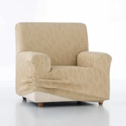 Housse extensible motif jacquard "serpentins" pour fauteuil et canapé