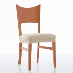 Housse extensible motif jacquard "serpentins" spéciale assise de chaise - lot de 2