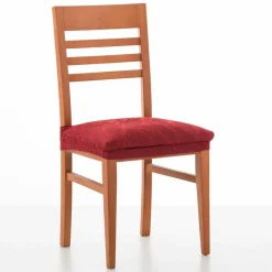 Housse extensible motif jacquard "serpentins" spéciale assise de chaise - lot de 2
