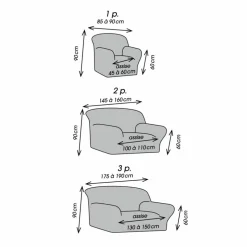 Housse extensible unie canapé fauteuil accoudoirs