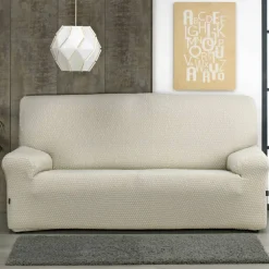 Housse gaufrée bi-extensible canapé fauteuil accoudoirs