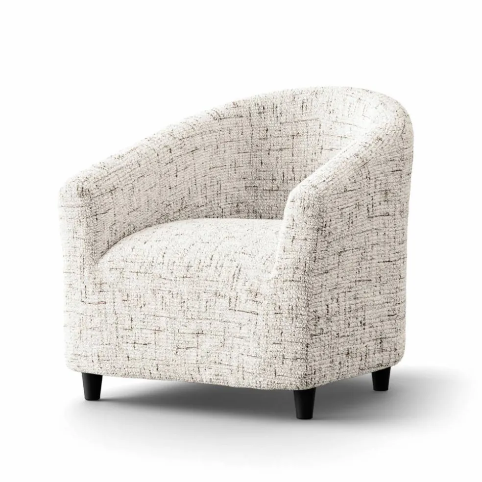 Housse microfibre bi-extensible effet faux uni spéciale fauteuil cabriolet