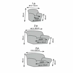 Housse texturée bi-extensible spéciale canapé fauteuil à accoudoirs
