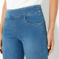 Jean bootcut ultra stretch, maille effet denim - petite stature