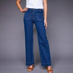 Jean coupe large taille haute, grande stature