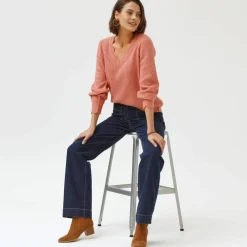 Jean coupe large taille haute, grande stature