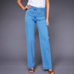 Jean coupe large taille haute, grande stature