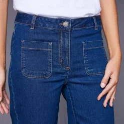 Jean coupe large taille haute, petite stature