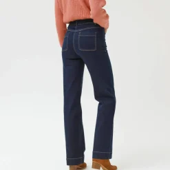 Jean coupe large taille haute, petite stature