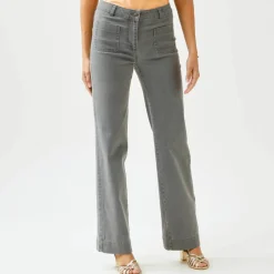 Jean coupe large taille haute, petite stature