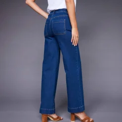 Jean coupe large taille haute, stature moyenne