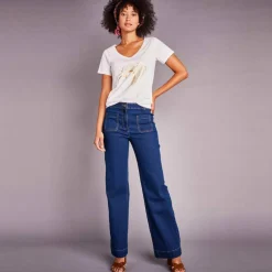 Jean coupe large taille haute, stature moyenne