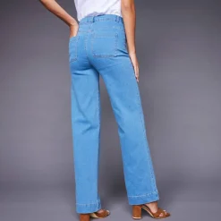 Jean coupe large taille haute, stature moyenne