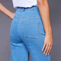 Jean coupe large taille haute, stature moyenne