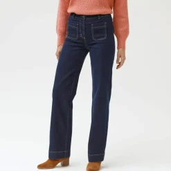 Jean coupe large taille haute, stature moyenne