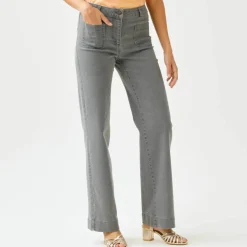 Jean coupe large taille haute, stature moyenne