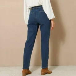 Jean coupe mom taille haute, stretch