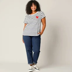 Jean coupe mom taille haute, stretch