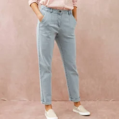 Jean coupe mom taille haute, stretch