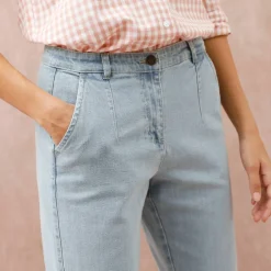 Jean coupe mom taille haute, stretch
