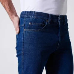 Jean droit ceinture élastiquée côtés - L28