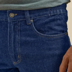 Jean droit ceinture élastiquée côtés - L28