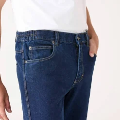 Jean droit ceinture élastiquée côtés - L32
