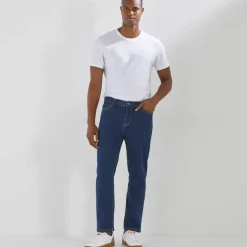Jean droit ceinture élastiquée invisible - L30