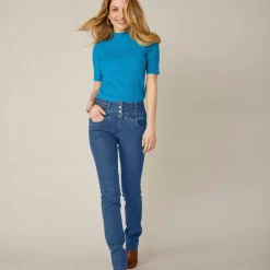 Jean droit taille haute - petite stature