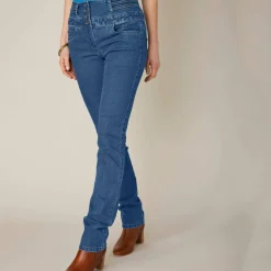 Jean droit taille haute - petite stature