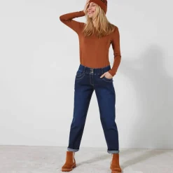 Jean mom taille élastiquée