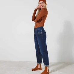 Jean mom taille élastiquée