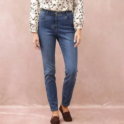 Jean slim taille haute, grande stature